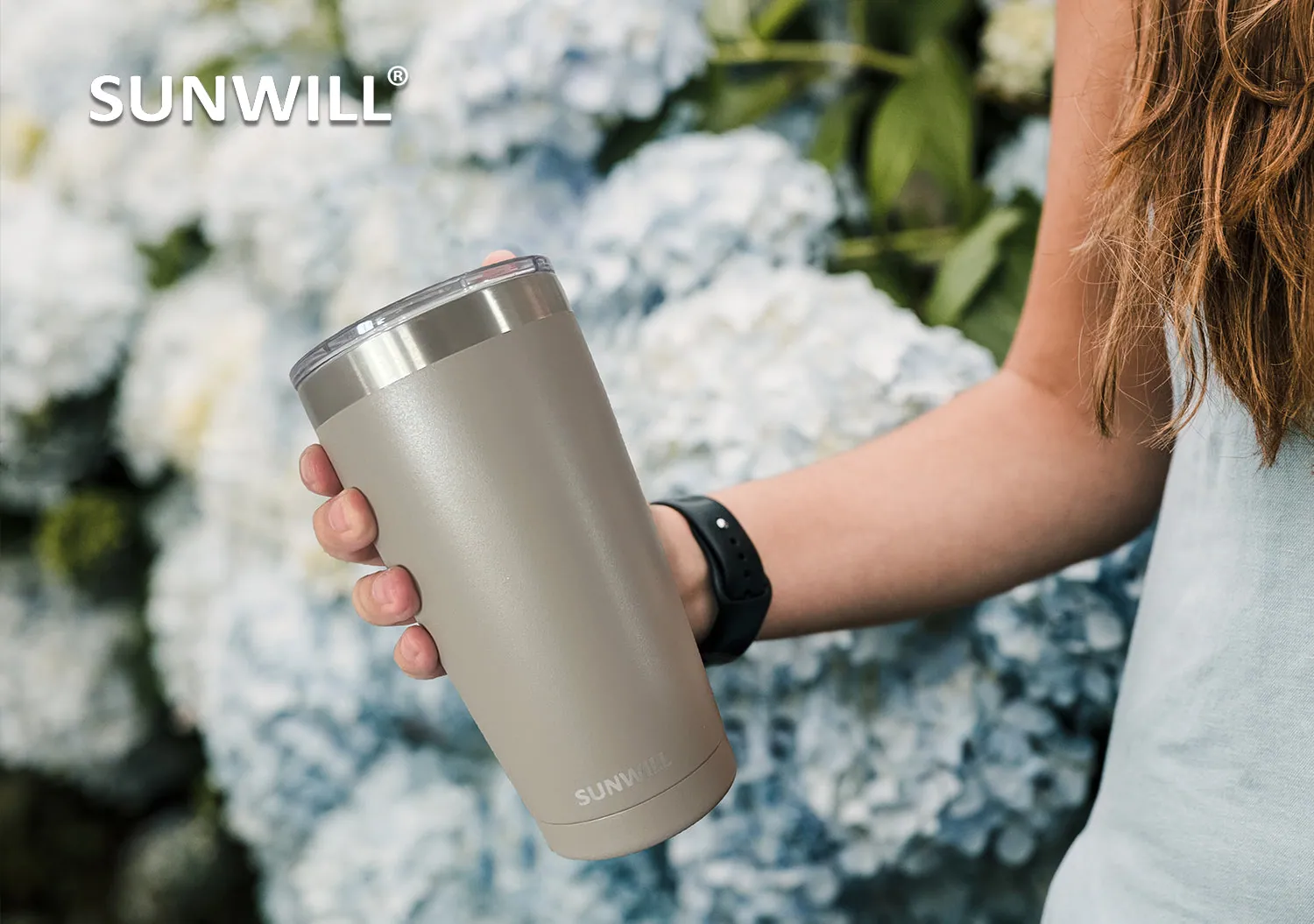Travel Tumblers by SUNWILL, in use