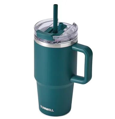 20 oz Straw Tumbler with Handle, Deep Teal