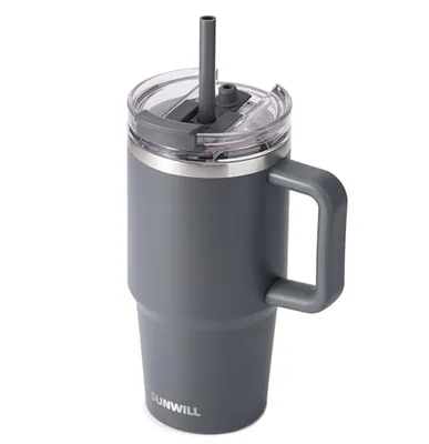 20 oz Straw Tumbler with Handle, Charcoal