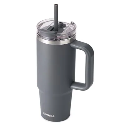 30 oz Straw Tumbler with Handle, Charcoal