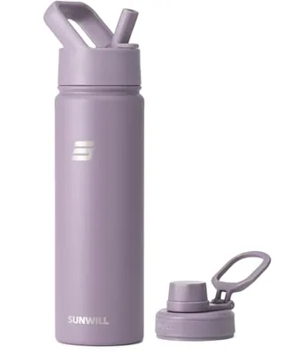 22 oz Water Bottle with Straw & Chug Lid, Muted Violet