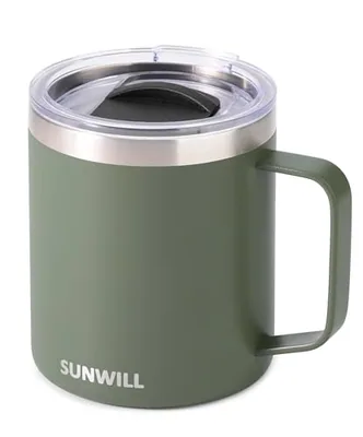 14 oz Coffee Mug with Handle, Camp Green