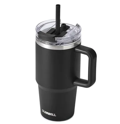 20 oz Straw Tumbler with Handle, Black