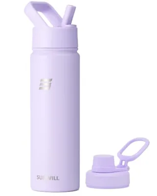 22 oz Water Bottle with Straw & Chug Lid, Orchid